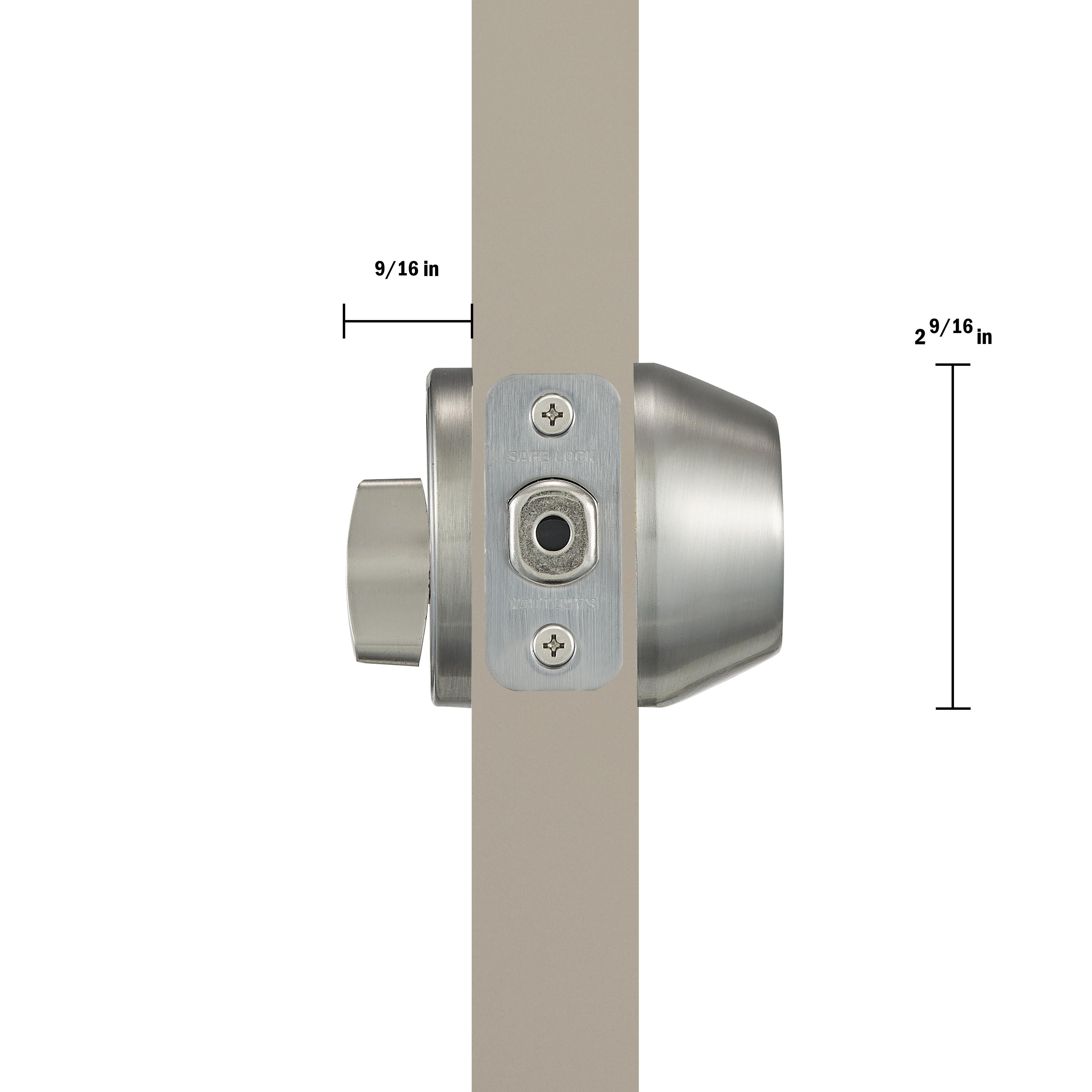 Safe Lock - Single Cylinder Deadbolt for Entry Door - Satin Nickel