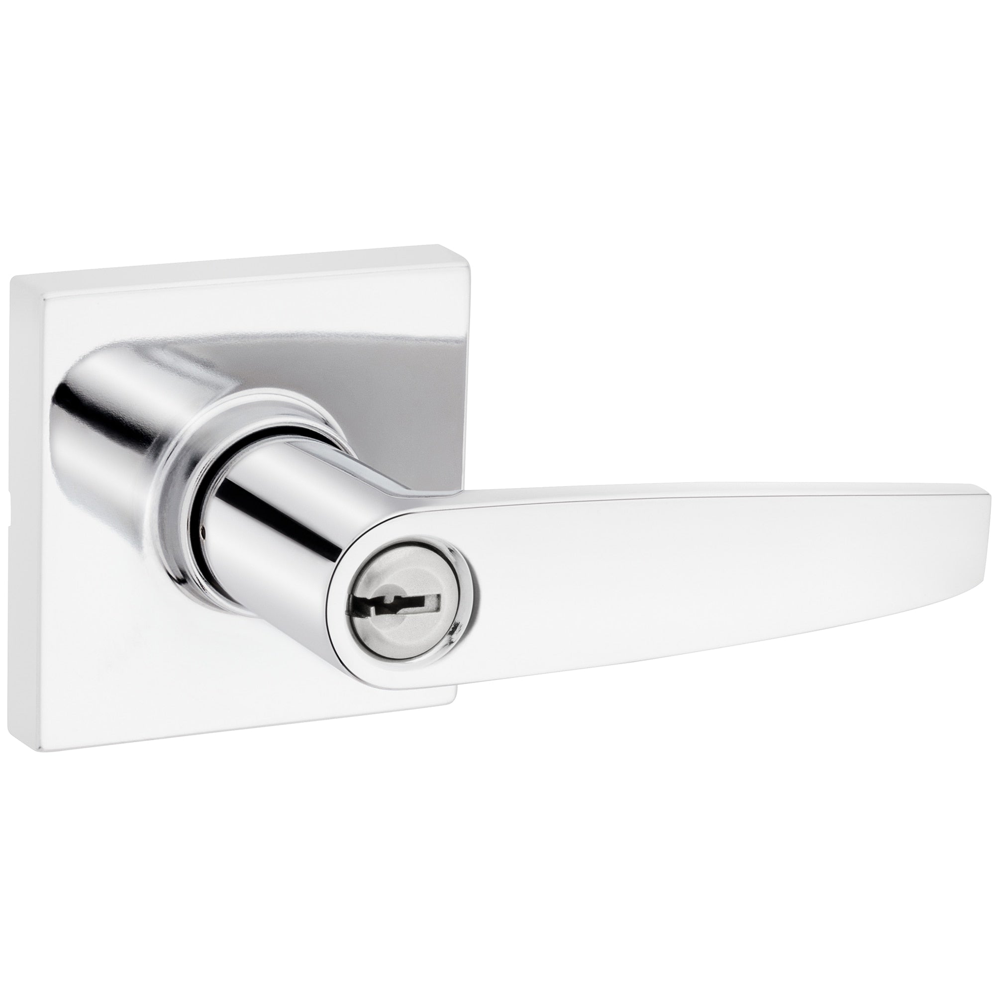 Safe Lock - Winston Square Rose Lever - Polished Chrome