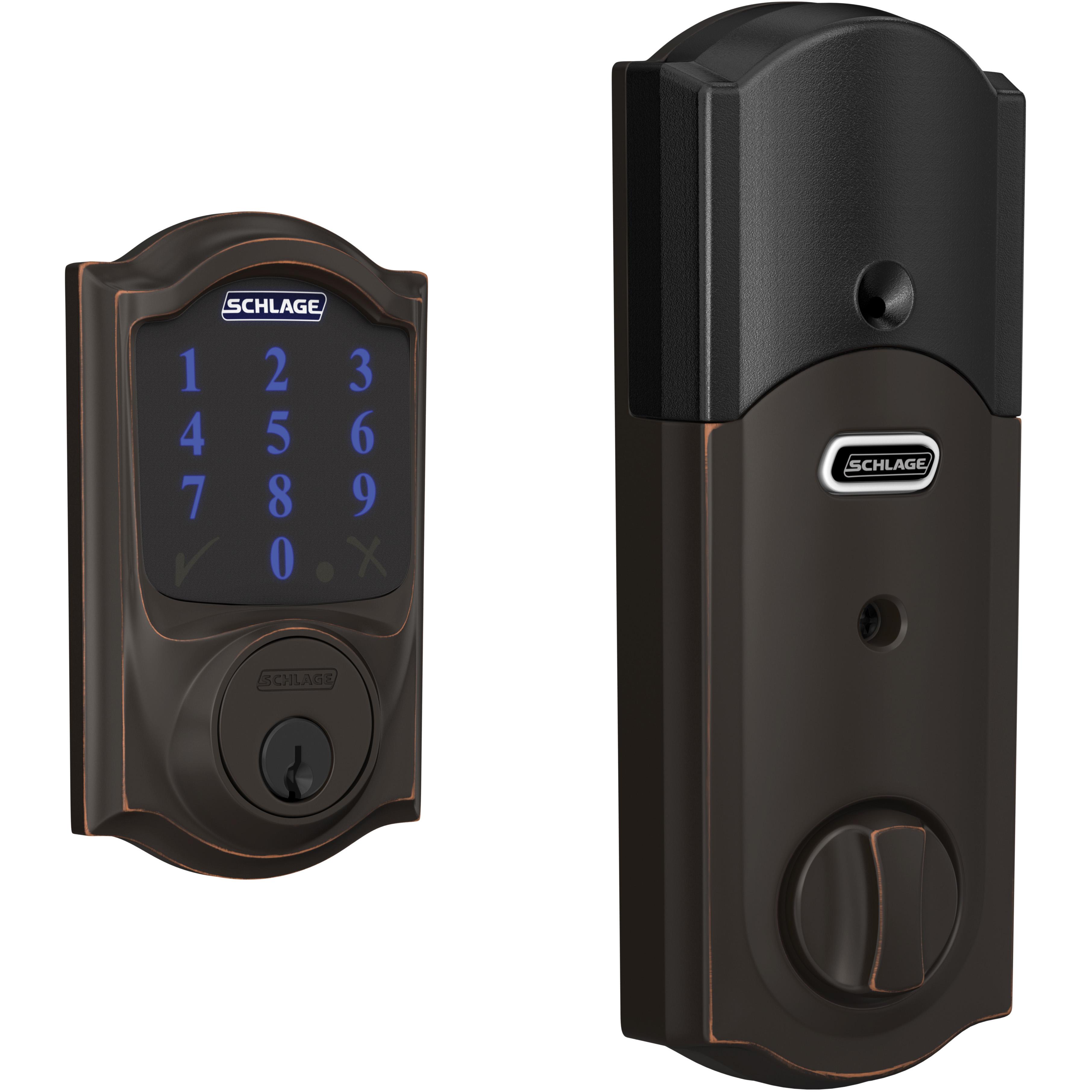 Connect Smart Deadbolt with Alarm with Camelot Trim, Z-Wave Plus Enabled