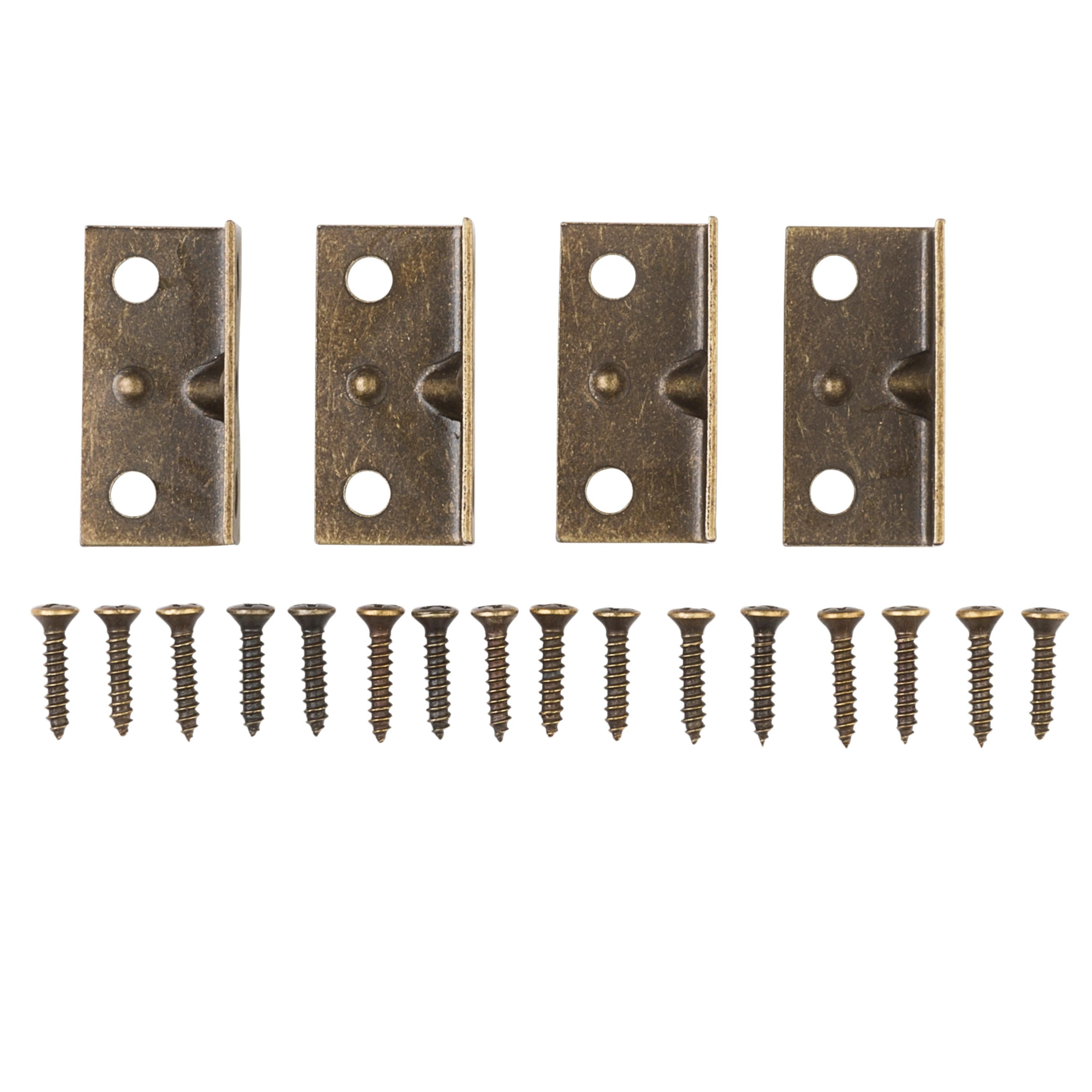 V113 1-1/2" x 3/4" Corner Brace 4/pk - Antique Brass