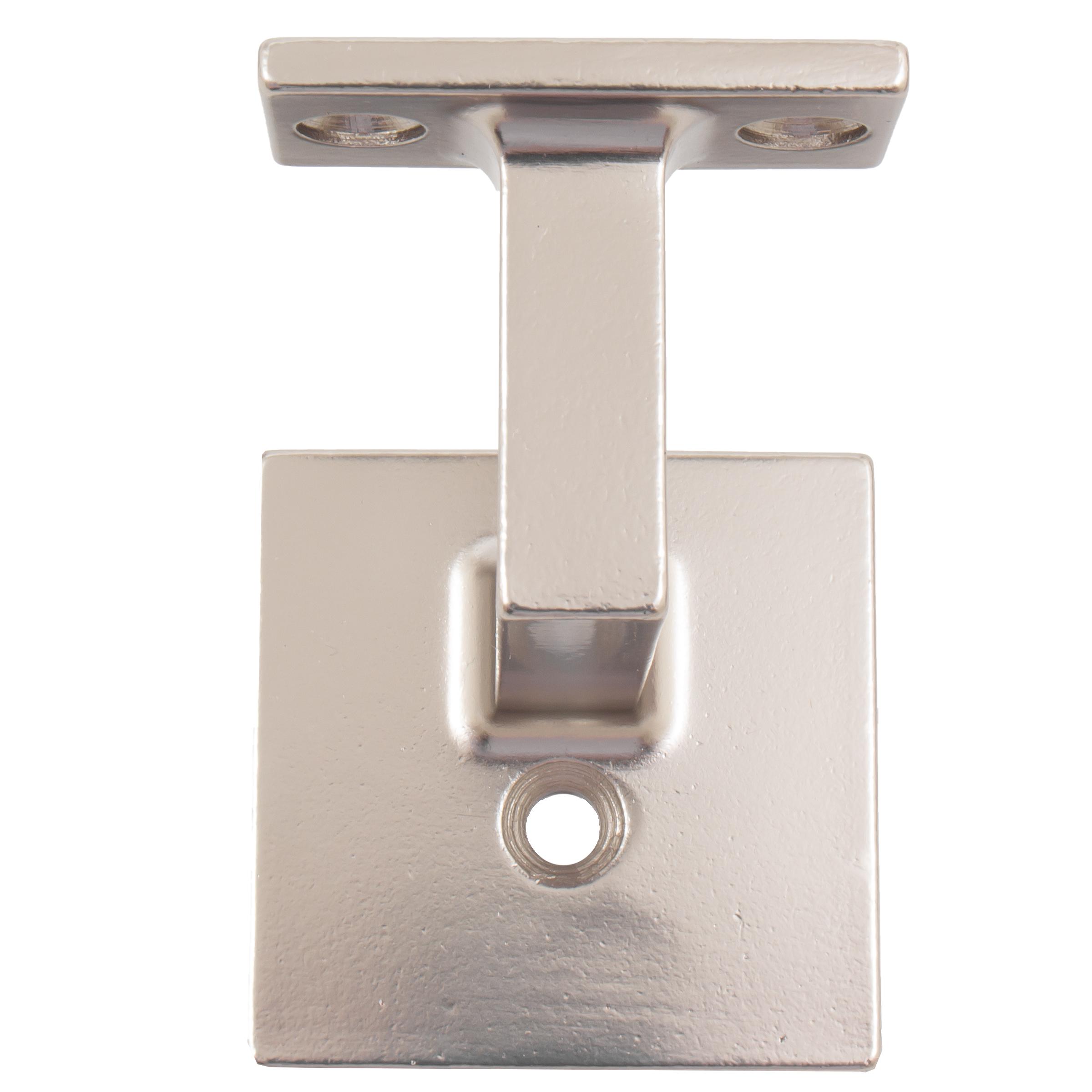 Stone Harbor Hardware Contemporary Handrail Bracket with 2-1/4" x 2-1/4" Square Base, Satin Nickel