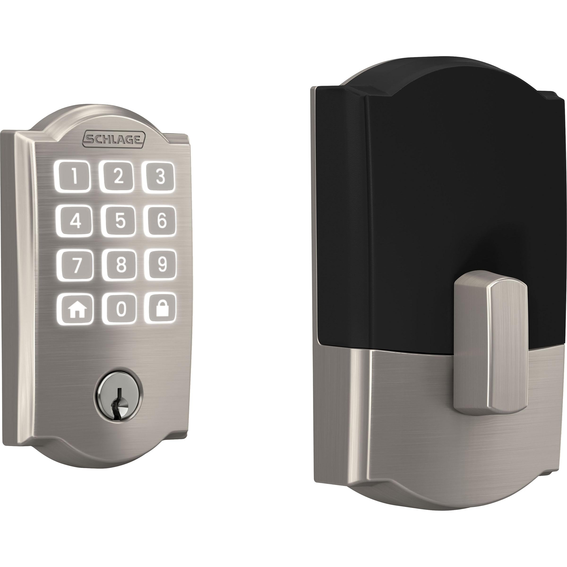 Schlage Arrive Smart WiFi Deadbolt with Camelot Trim in Satin Nickel