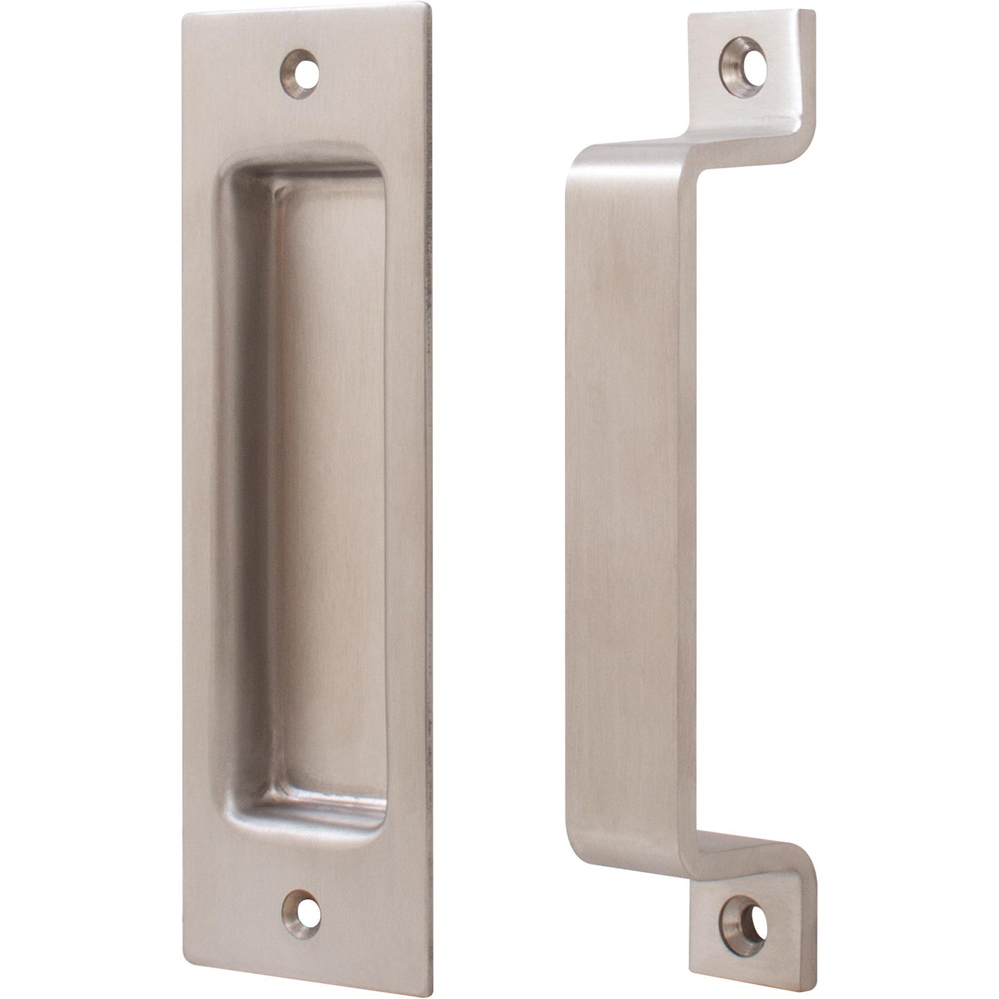 Stone Harbor Hardware Sliding Door Combo Pull Set, 6-1/2" Flush Pull, 6-1/2" Bar Pull, Satin Stainless Steel