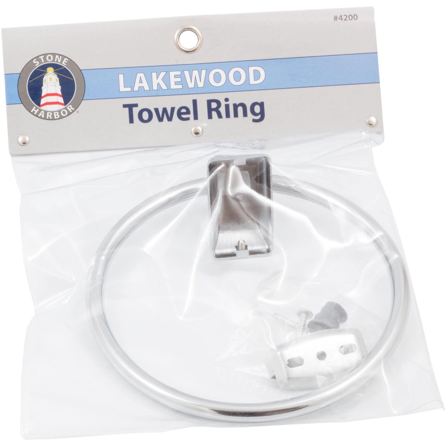 Stone Harbor Hardware Lakewood Towel Ring, Polished Chrome