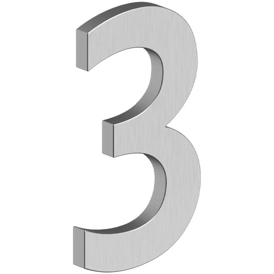 House Number 3 with Risers (B Series) - Stainless Steel