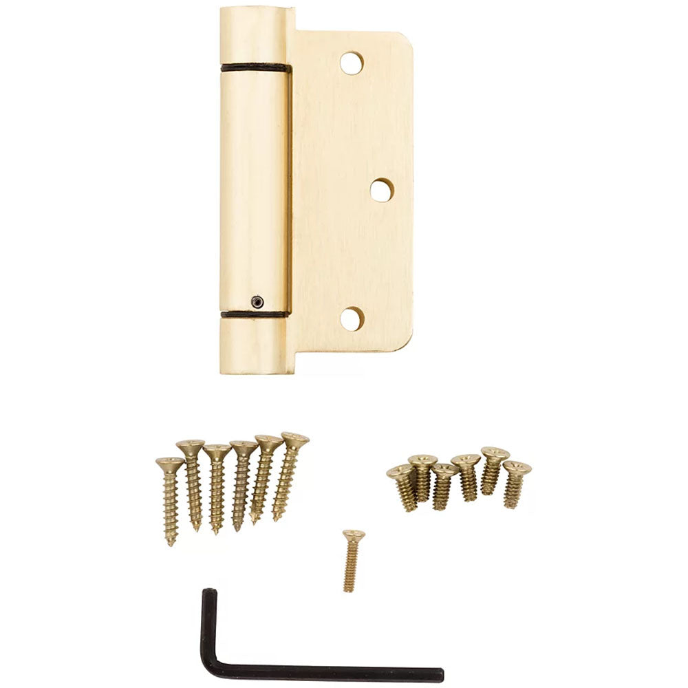 National Hardware - N185-199 V521 3-1/2" 1/4"R Spring Hinge in Brass