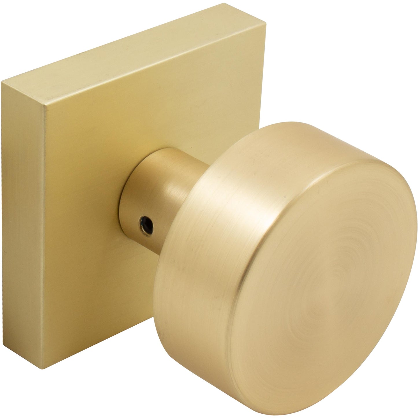 Stone Harbor Hardware Bonn Door Knob with Square Rosette, Passage (Hall/Closet) Latch, Satin Brass