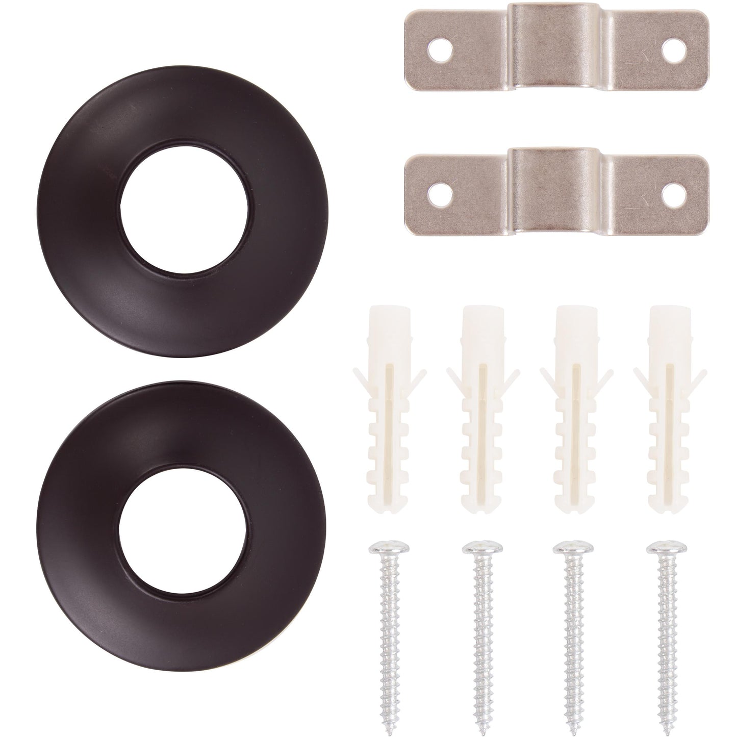 Stone Harbor Hardware Flanges for Straight Shower Rods, Concealed Screws, Dark Bronze
