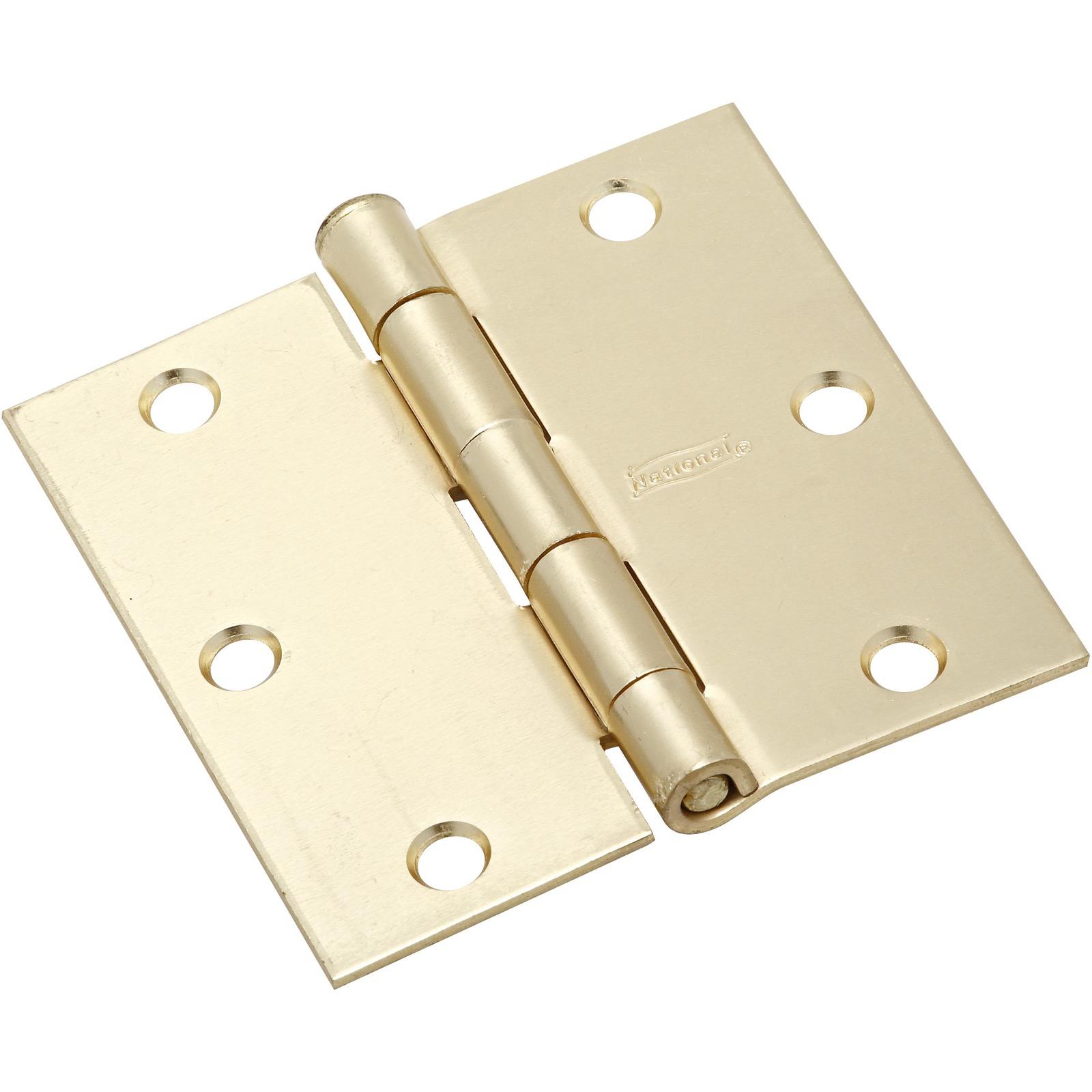 National Hardware - N830-332 V512 3-1/2" SQR Hinge, 3 pack- Satin Brass