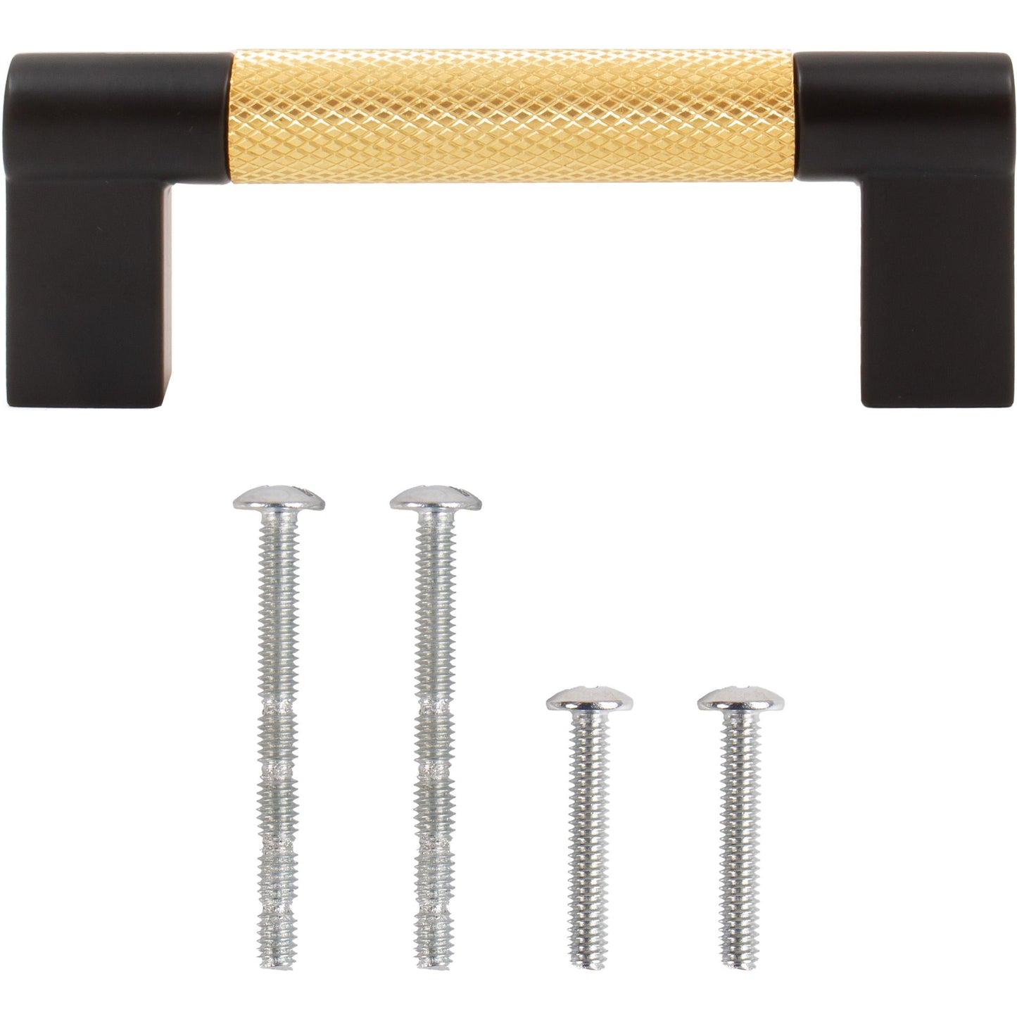 Stone Harbor Hardware Urban Cabinet Pull, 3 Inches, Satin Brass with Matte Black Ends
