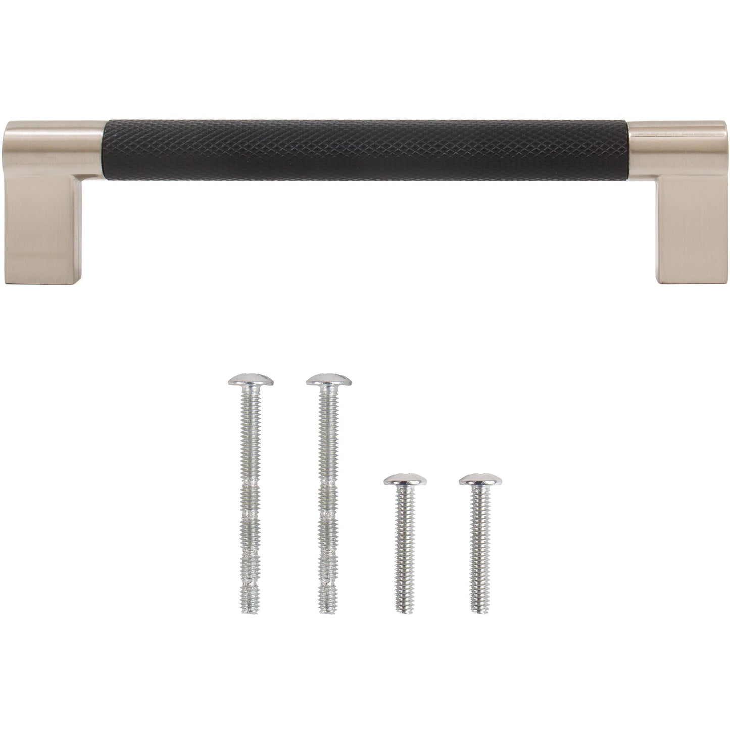 Stone Harbor Hardware Urban Cabinet Pull, 128 Millimeters, Matte Black with Satin Nickel Ends
