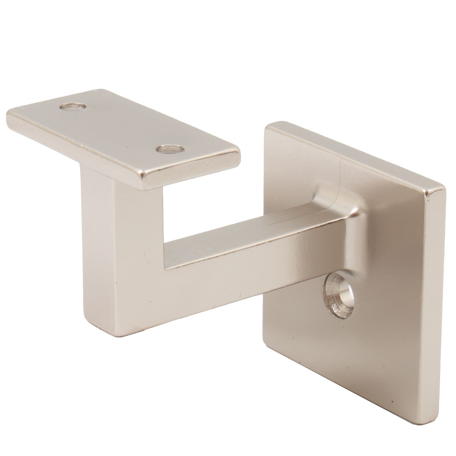 Stone Harbor Hardware Contemporary Handrail Bracket with 2-1/4" x 2-1/4" Square Base, Satin Nickel