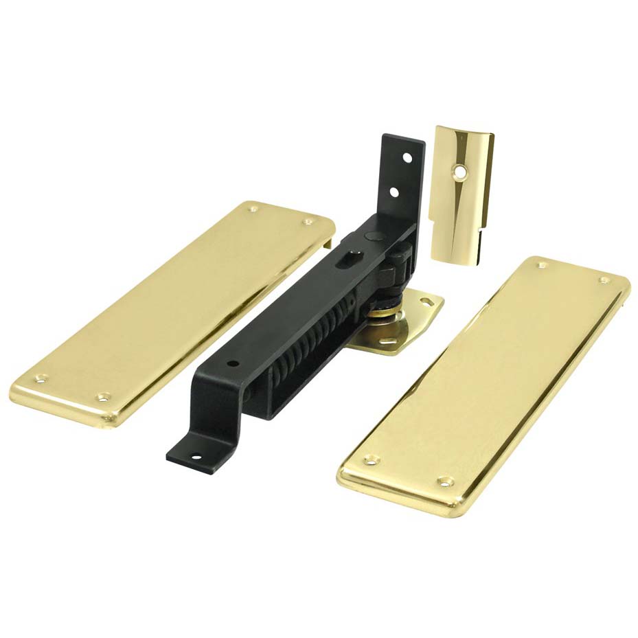Deltana DASH95U3 Hold-Open Double Acting Floor Hinge - Polished Brass