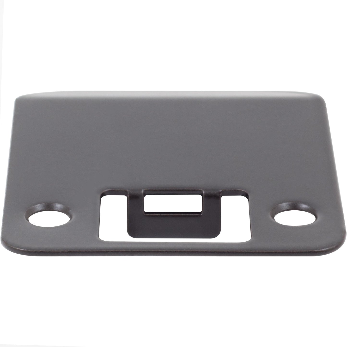 Stone Harbor Hardware Round Corner Extended Lip Strike Plate, 2-1/4" x 2", (2-1/2" Overall Length), Matte Black