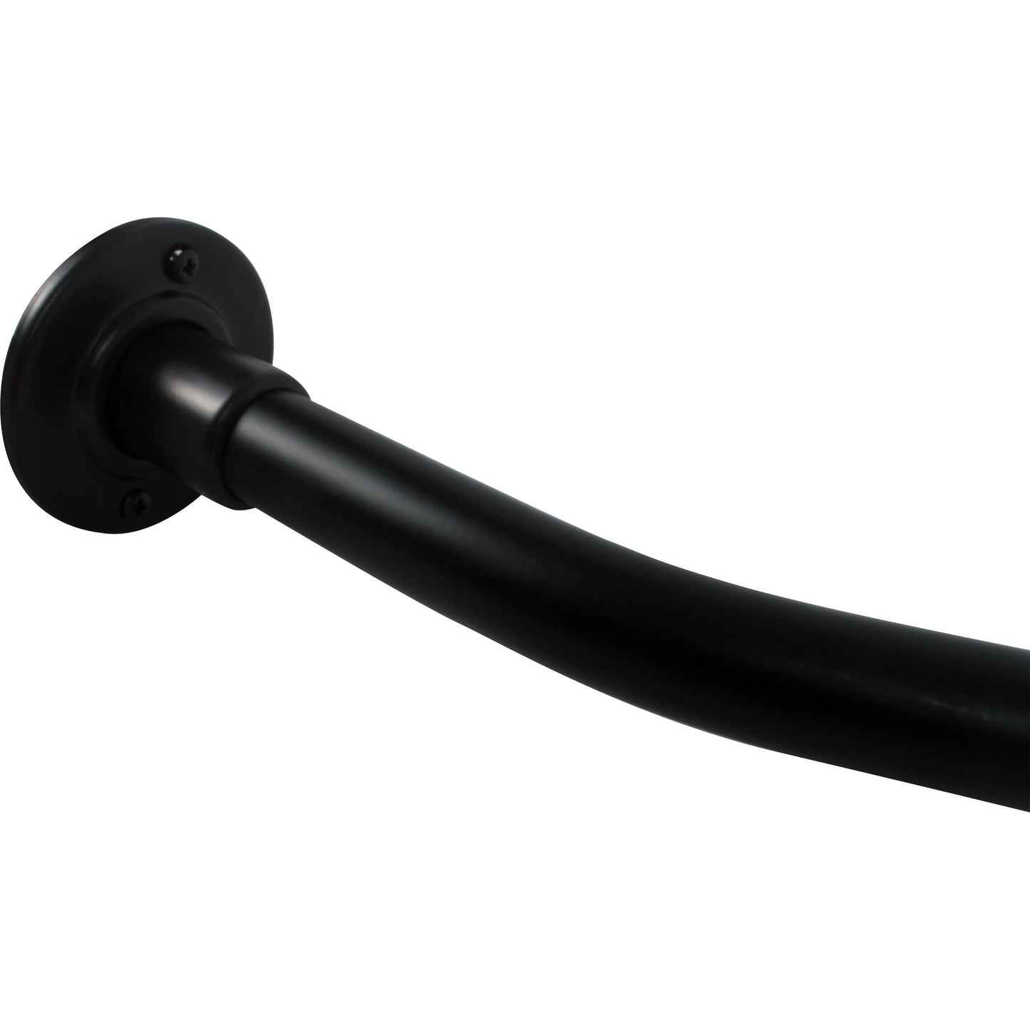 Stone Harbor Hardware Curved Shower Rod, 5 Feet, 3" Diameter Rose, Exposed Screws, Dark Bronze