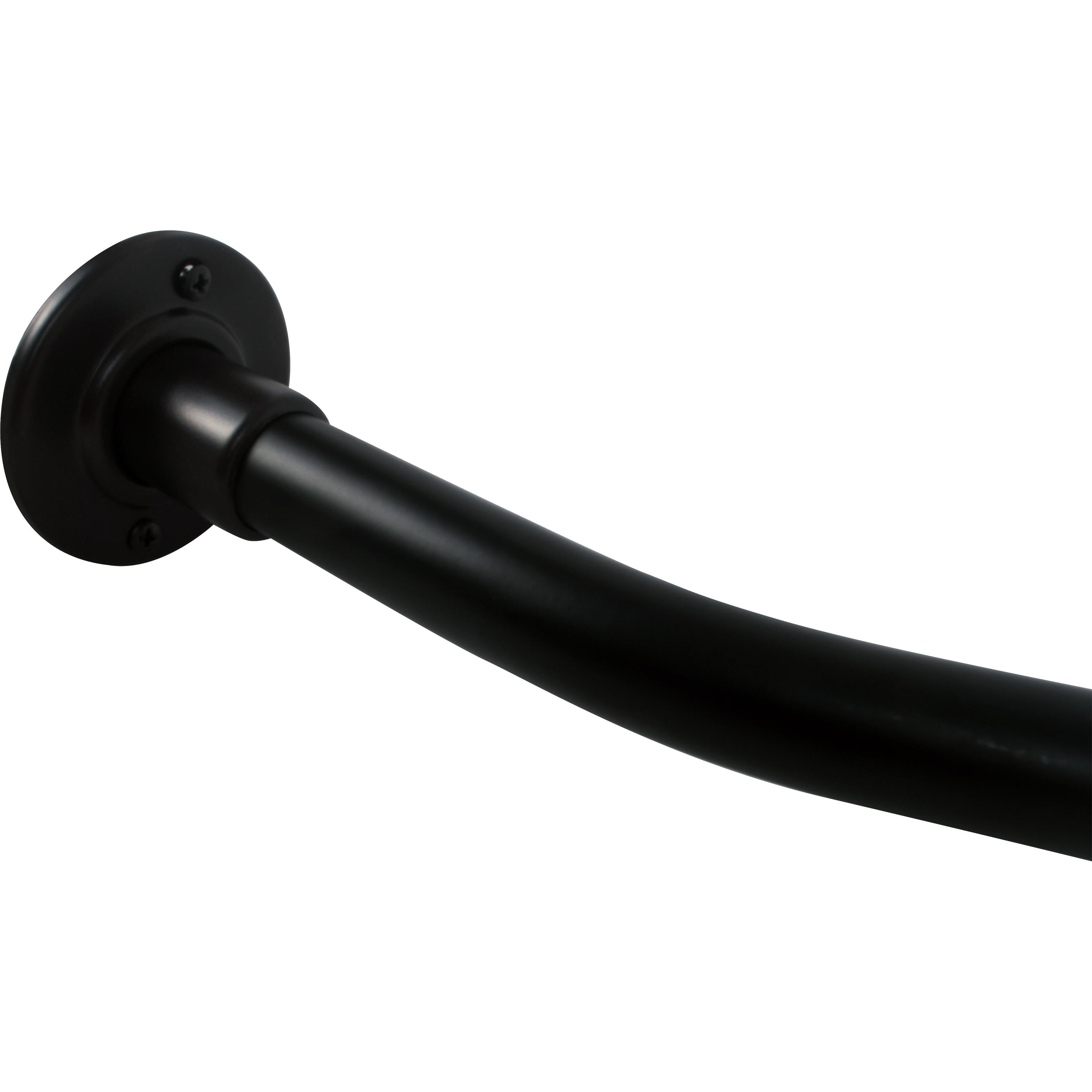 Stone Harbor Hardware Curved Shower Rod, 5 Feet, 3" Diameter Rose, Exposed Screws, Dark Bronze