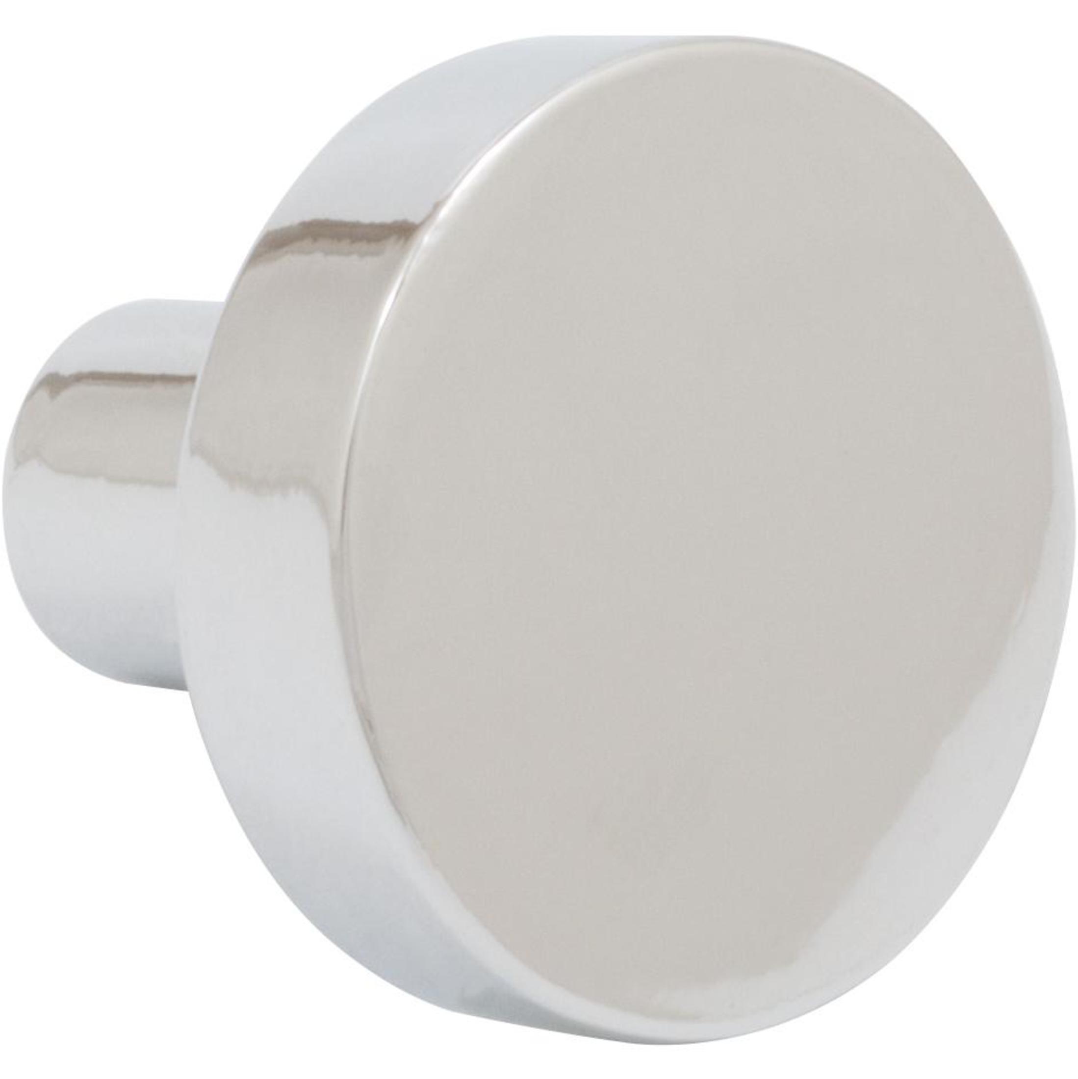 Contemporary Round Cabinet Knob, 1 Inch, Zinc Base Material