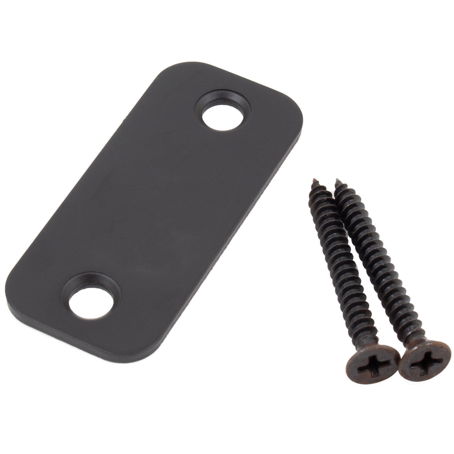 Stone Harbor Hardware Round Corner Blank Strike Plate, 1" x 2-1/4", Matte Black