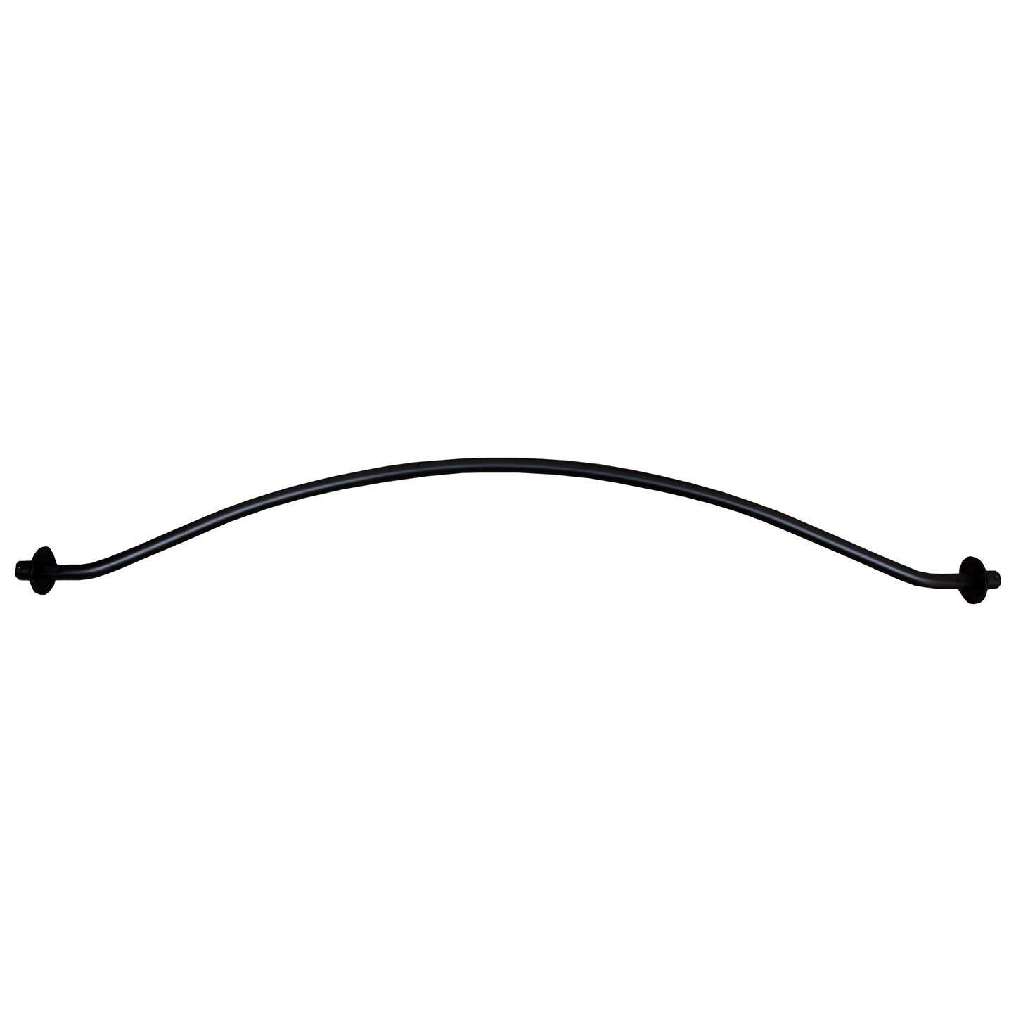 Stone Harbor Hardware Curved Shower Rod, 5 Feet, 3" Diameter Rose, Exposed Screws, Matte Black