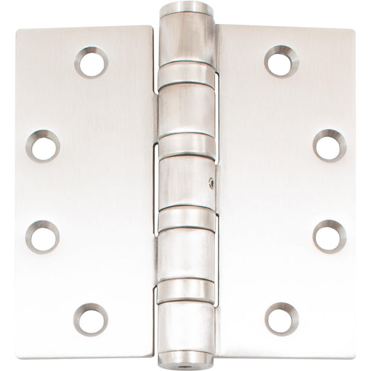 Stone Harbor Hardware Heavy-Duty Commercial Grade Ball Bearing Hinge, Non-Removable Hinge, 4-1/2 Inches, Square Corner, .180 Gauge, Satin Stainless Steel