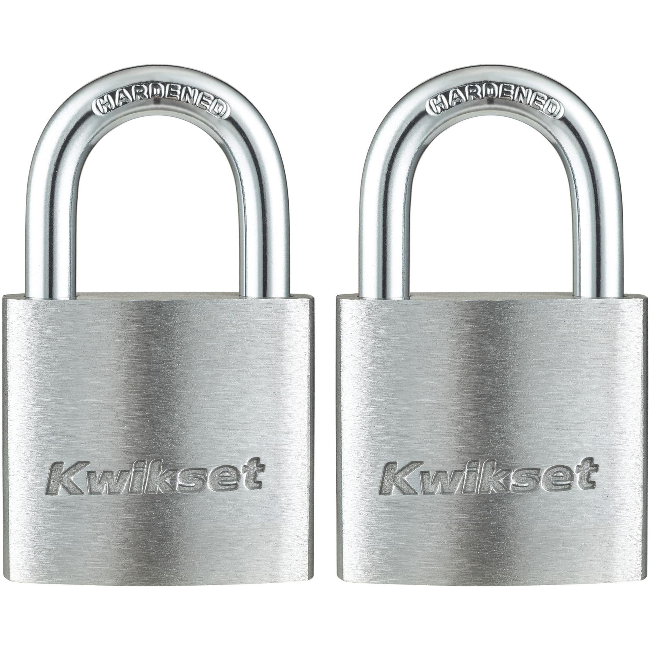 Kwikset 1-1/2" Aluminum Padlock KA with 7/8" Shackle, 2-Pack