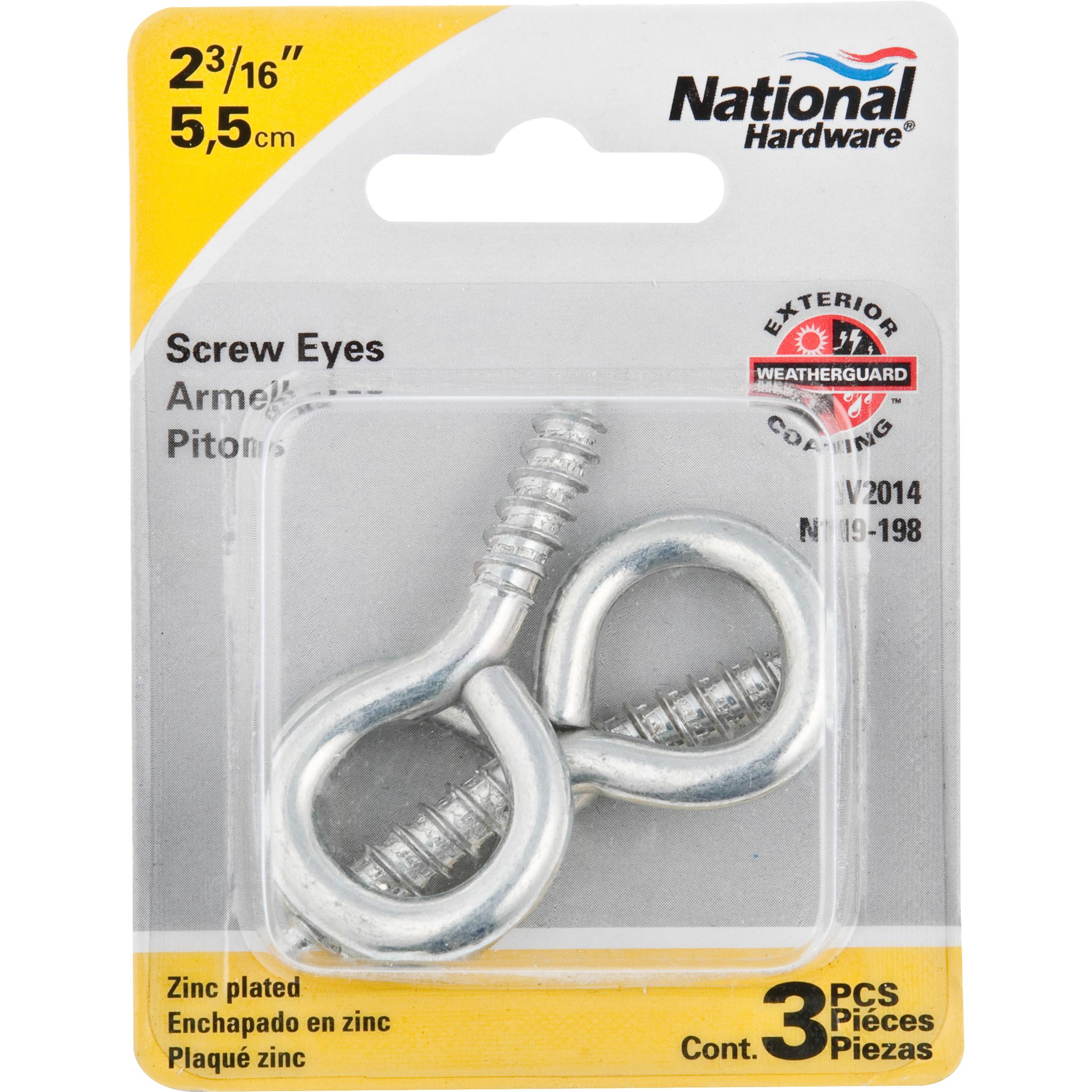 National Hardware - V2014 #4 2-3/16" Screw Eye 3/pk - Zinc Plated