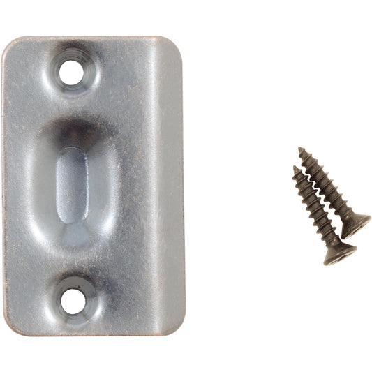 Stone Harbor Hardware Ball Catch Strike Plate, 2-1/4" x 1-3/8", Antique Brass