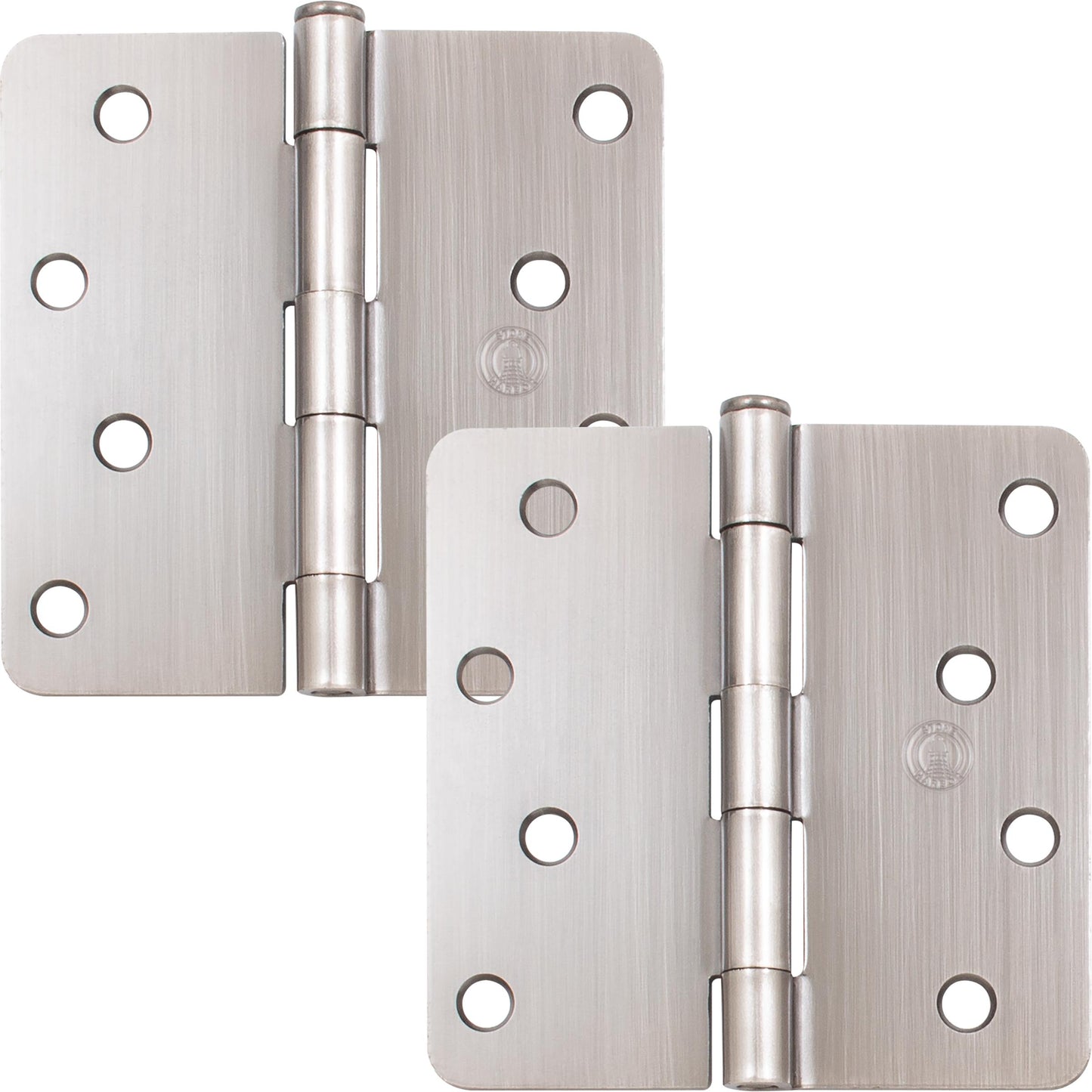 Stone Harbor Hardware 4" Door Hinges, 1/4" Radius Corner, Antique Nickel, 2-Pack