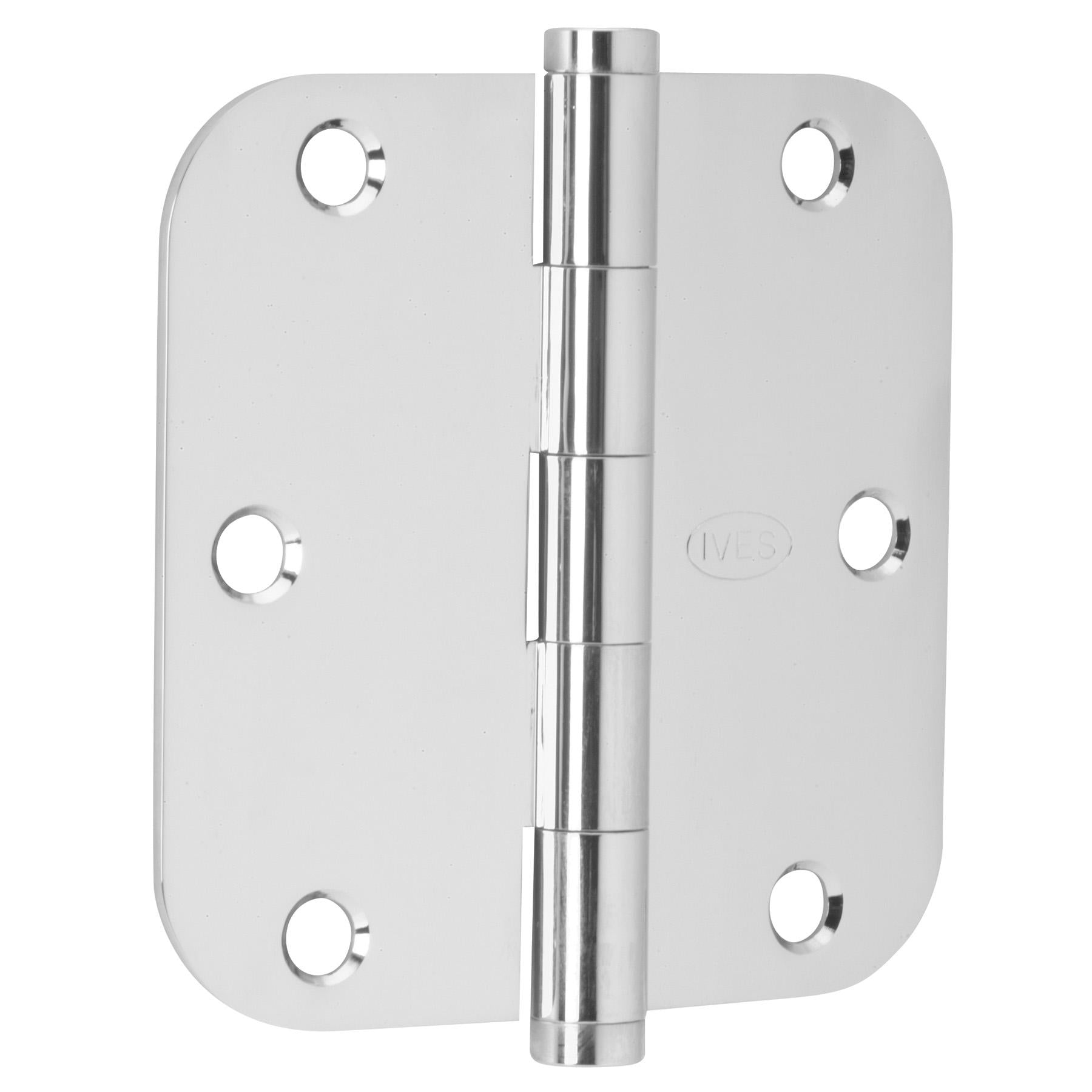 1011RPF-625E 3.5" 5/8R Door Hinge 3/pk - Polished Chrome