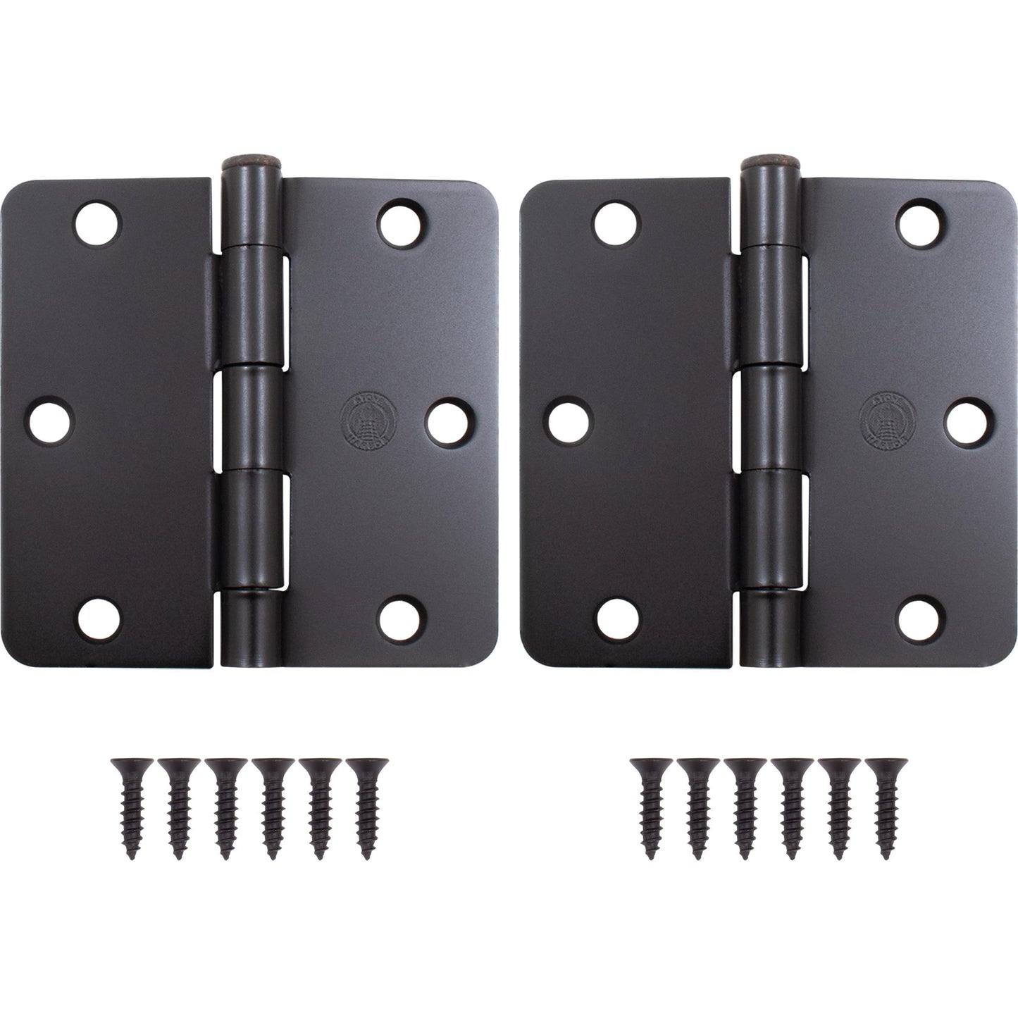 Stone Harbor Hardware 3-1/2" Door Hinges, 1/4" Radius Corner, Oil-Rubbed Bronze, 2-Pack