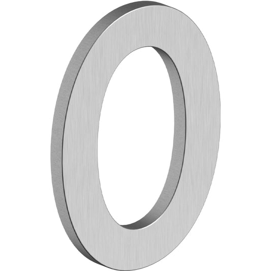 House Number 0 with Risers (B Series) - Stainless Steel