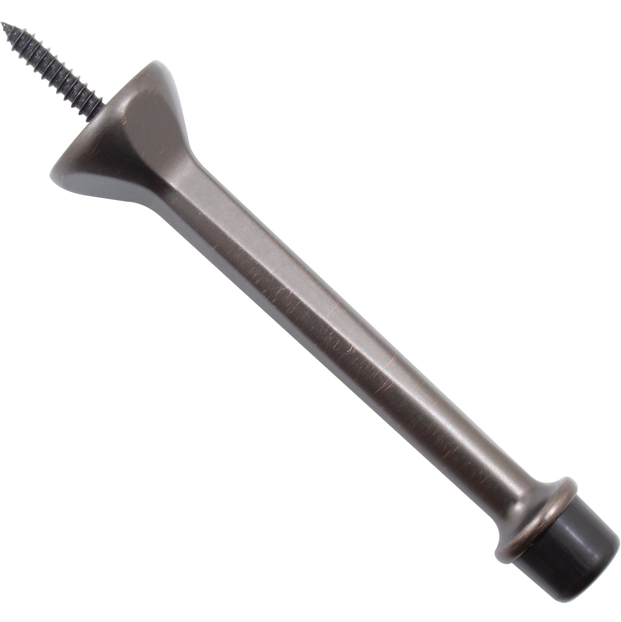 Stone Harbor Hardware Heavy-Duty Solid Door Stop, 4 Inches, Vintage Bronze