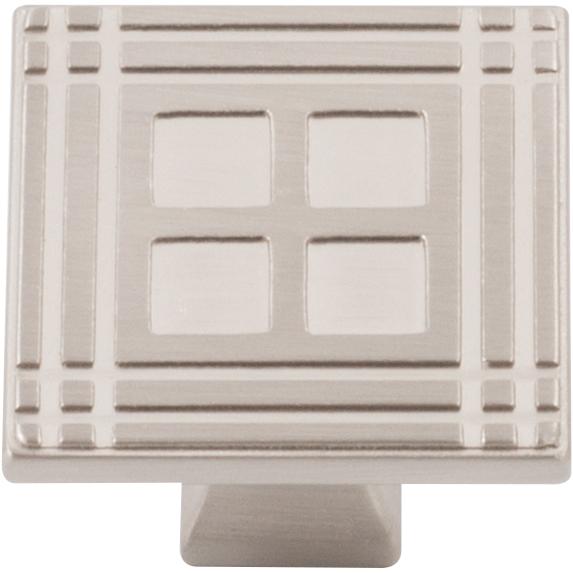 Stone Harbor Hardware Arts & Crafts Square Cabinet Knob, Satin Nickel