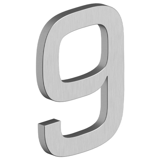 House Number 9 with Risers (E Series) - Stainless Steel