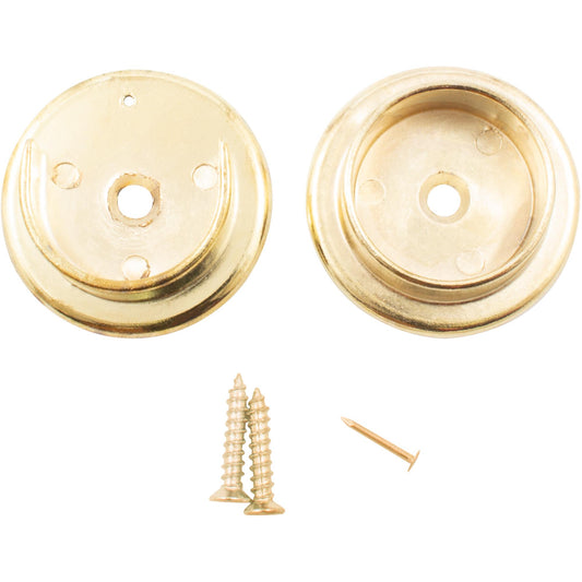 Stone Harbor Hardware Heavy-Duty Metal Pole Sockets, Fits Poles up to 1-3/8" Diameter, Polished Brass