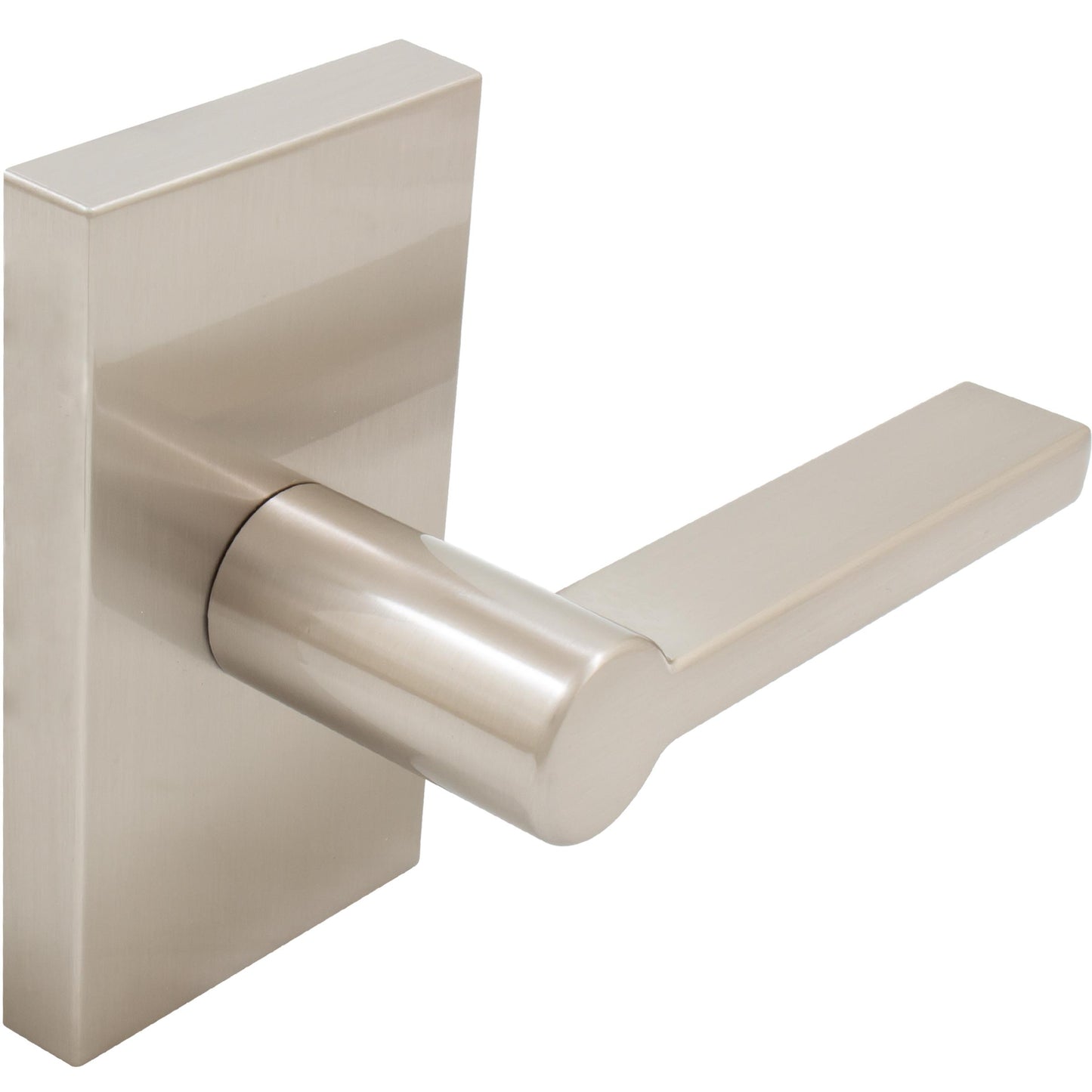 Stone Harbor Hardware Vienna Door Lever with Rectangular Rosette, Passage (Hall/Closet) Latch, Satin Nickel
