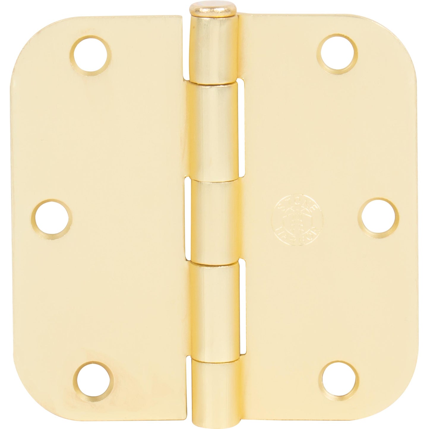 Stone Harbor Hardware 3-1/2" Door Hinges, 5/8" Radius Corner, Satin Brass, 3-Pack