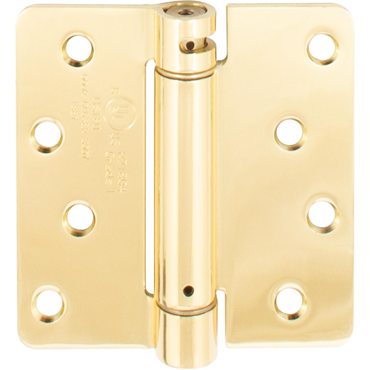 Stone Harbor Hardware Self-Closing Door Hinge, 4 Inches, 1/4" Radius Corner, Polished Brass