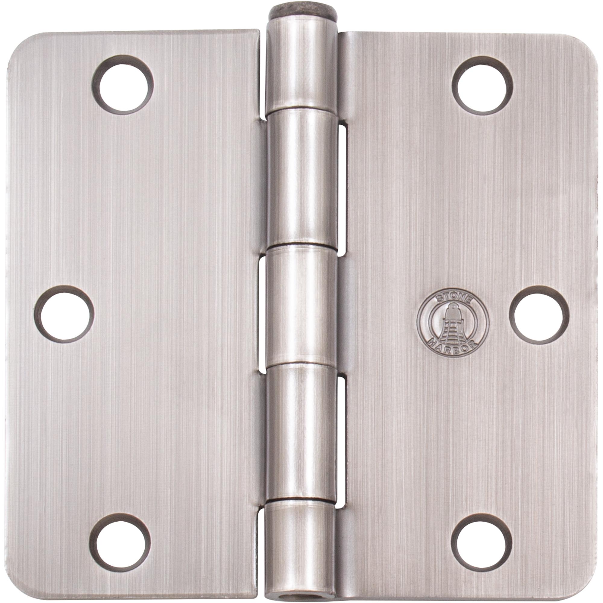 Stone Harbor Hardware Standard Hinge, 3-1/2 Inches, 1/4" Radius Corner, Bulk Pack (100 Each), Antique Nickel