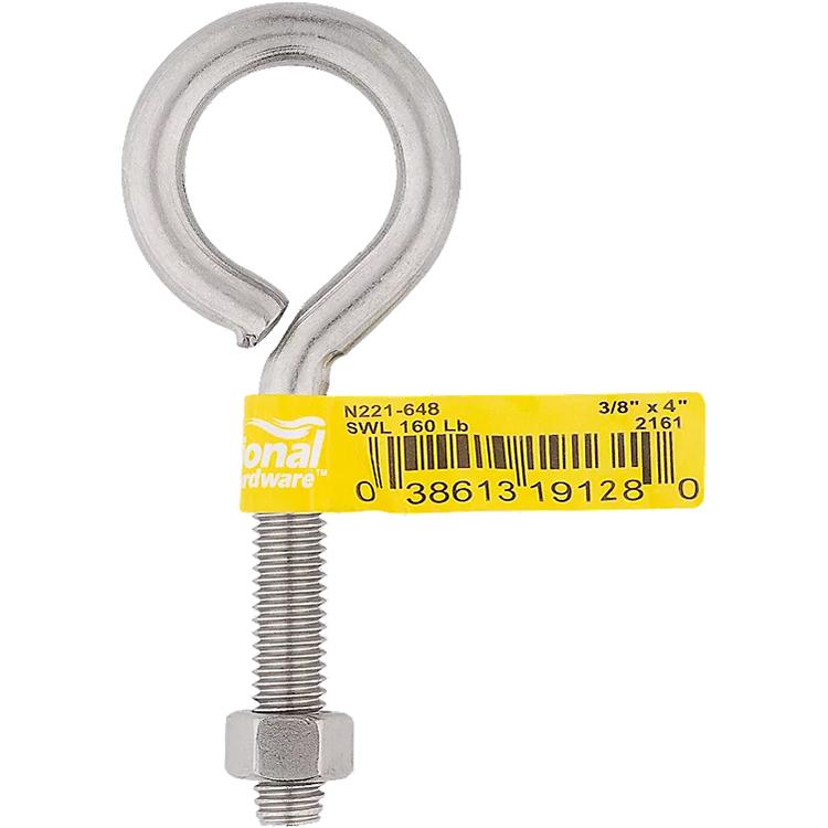 2161BC 3/8" x 4" Eye Bolt - Stainless Steel