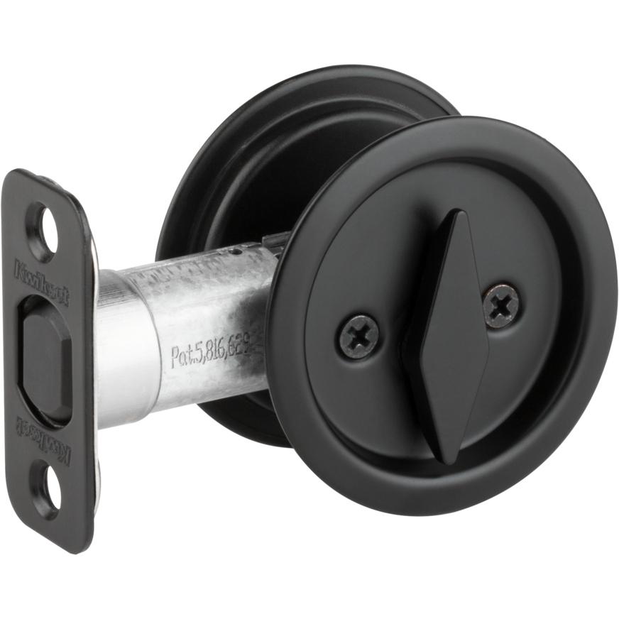 335x514 Round Pocket Door Lock Privacy - Matte Black