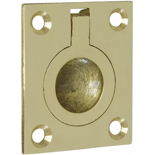 V1870 1-1/2" Flush Ring Pull - Polished Brass