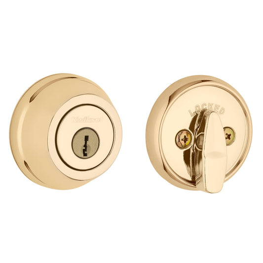 780 3 6AL STRKP K3 1-Cyl Deadbolt - Polished Brass