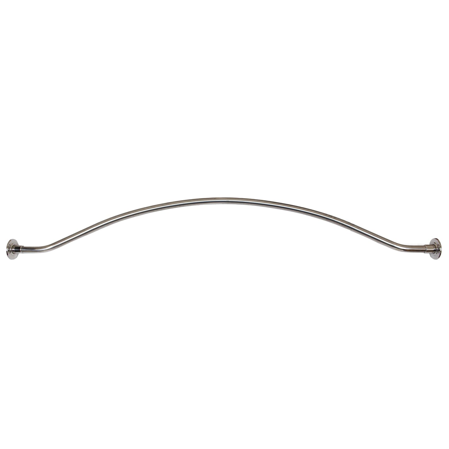 Stone Harbor Hardware Curved Shower Rod, 5 Feet, 3" Diameter Rose, Exposed Screws, Polished Stainless Steel