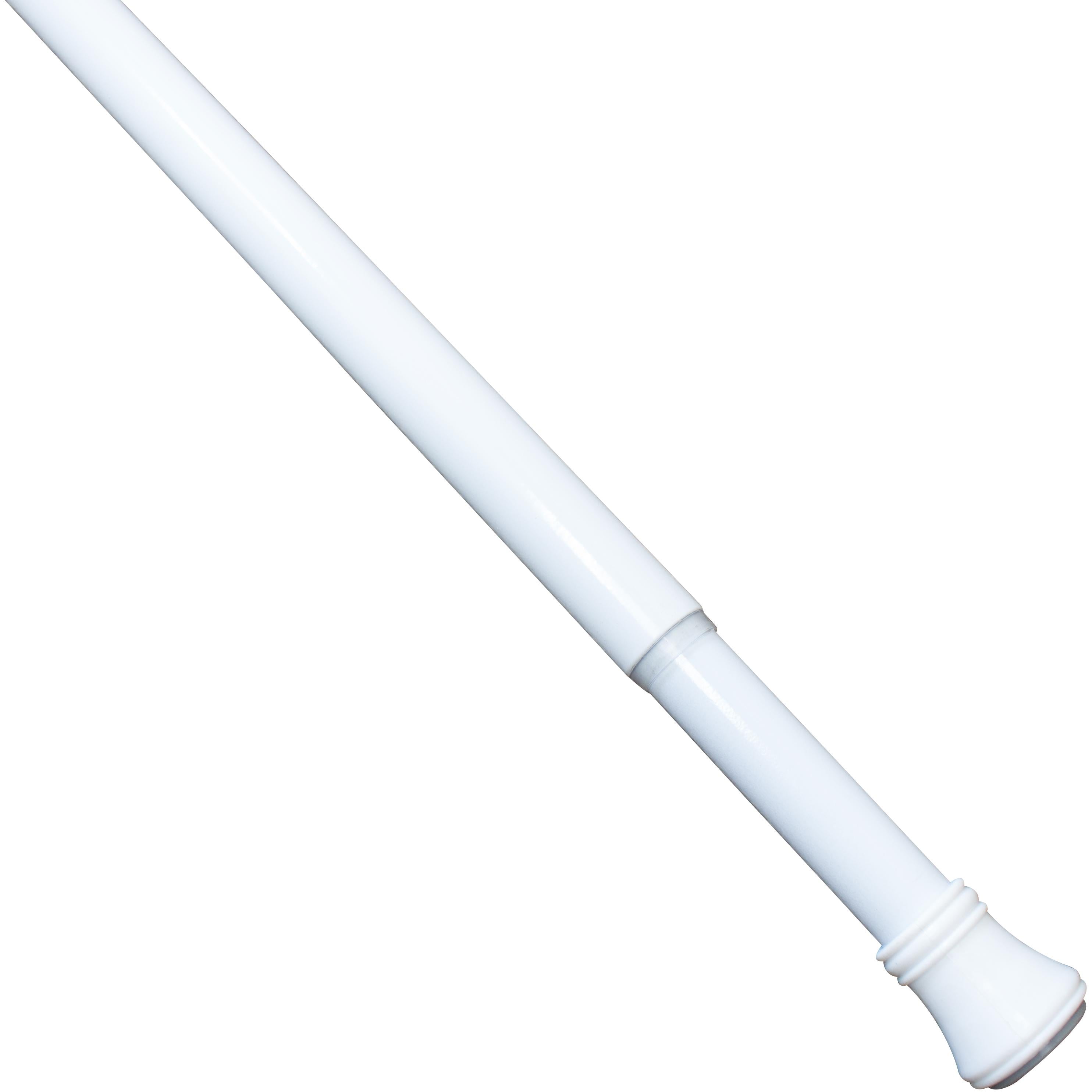 Stone Harbor Hardware Adjustable Shower Rod, 1-3/8" Diameter, Adjusts from 43" to 72", White