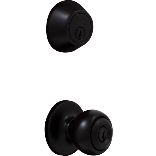 Stone Harbor Hardware Ball Door Knob, Combo Pack, SC Keyway, Matte Black