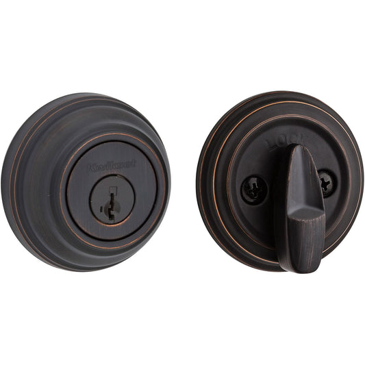 Single Cylinder Round Deadbolt - 980 Series SmartKey with Round Corner Latch