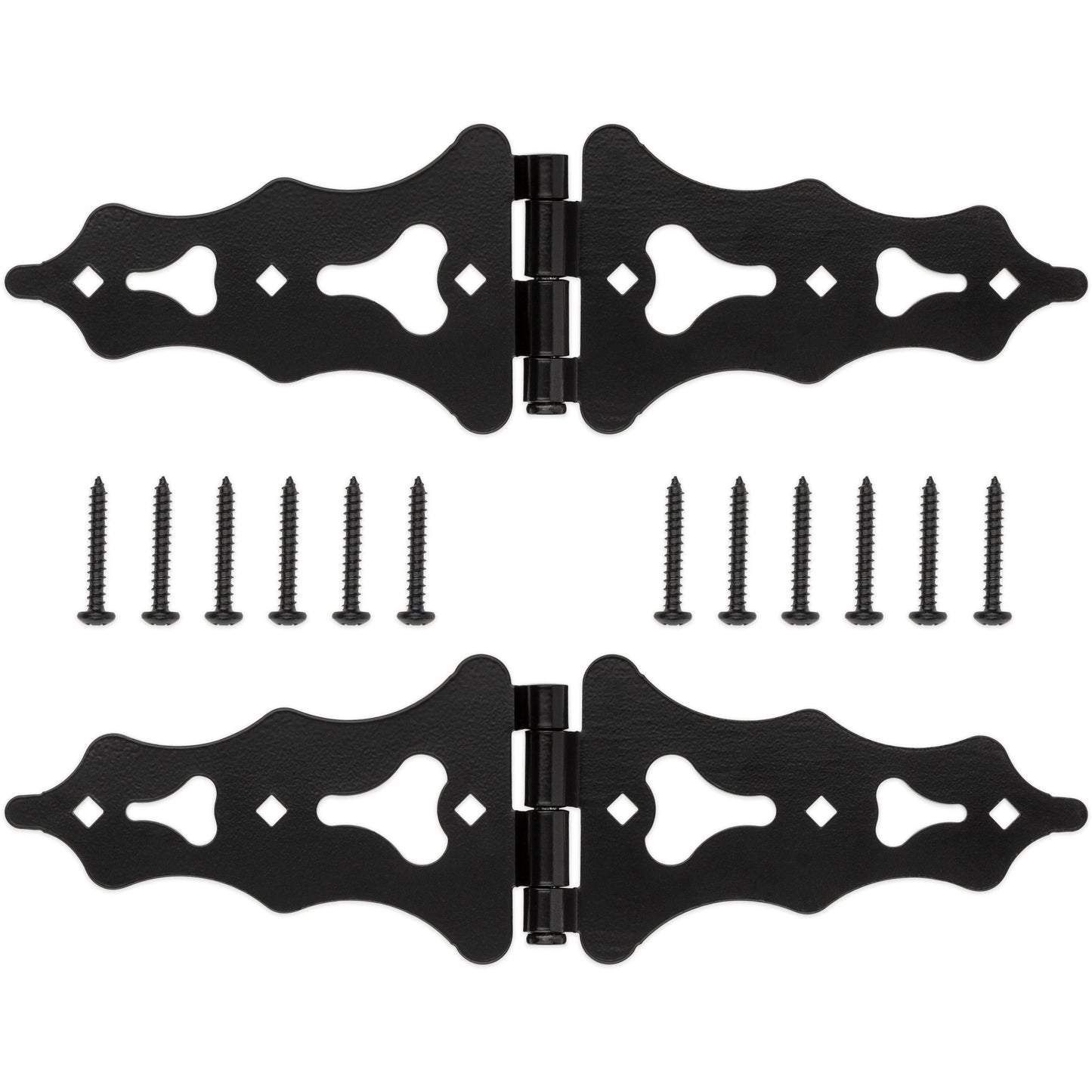 V1117 6" Ornamental S Hinge 2/pk - Black