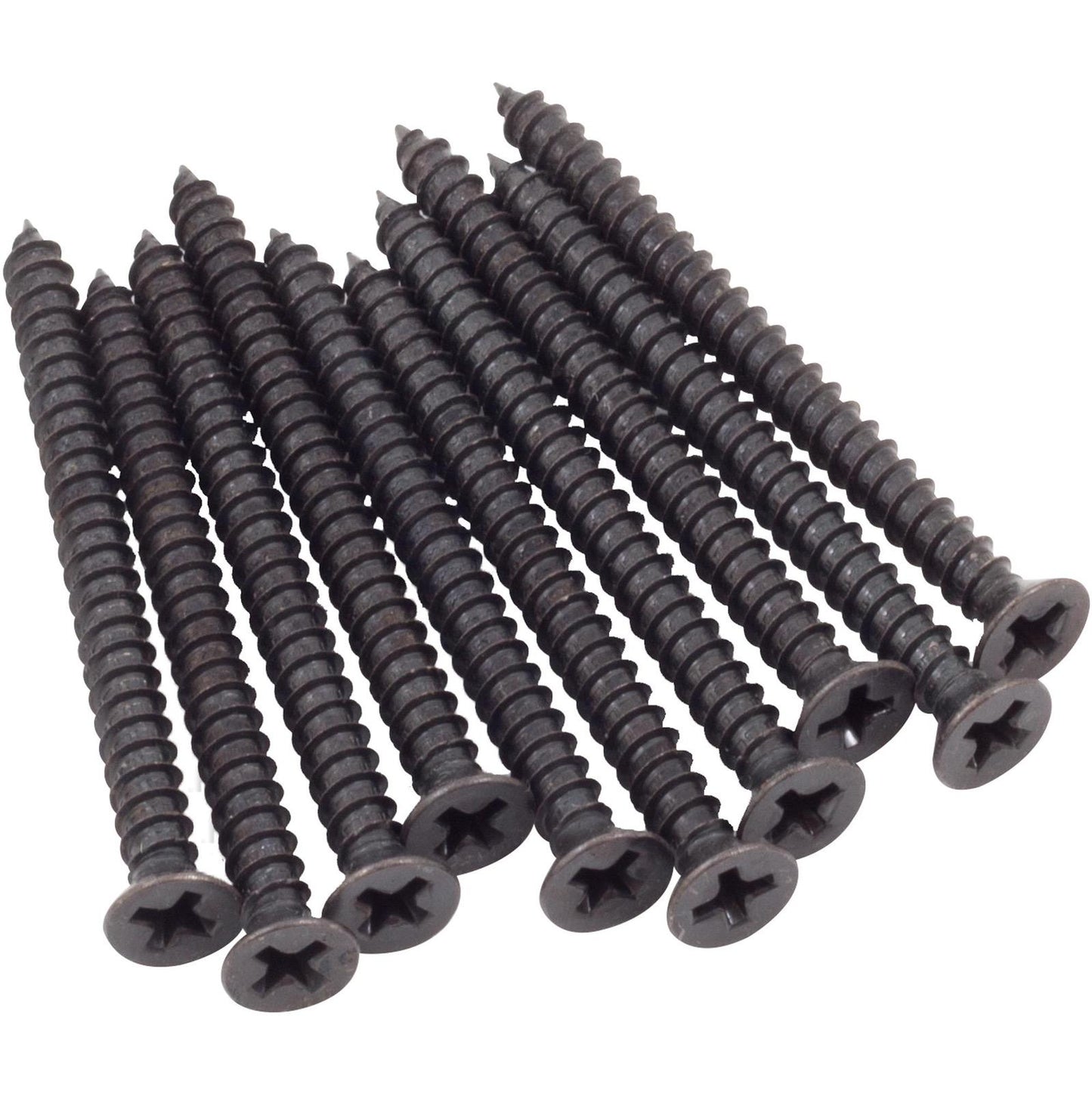 Stone Harbor Hardware Strike Screws, #8 x 2", 10-Pack, Matte Black
