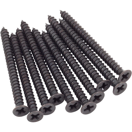 Stone Harbor Hardware Strike Screws, #8 x 2", 10-Pack, Matte Black